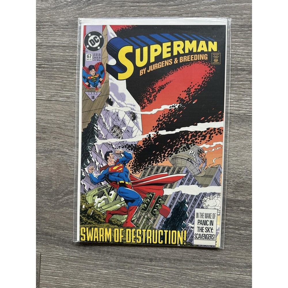 DC Superman #67 Single Issue Comic 1992 Color Jurgens & Breeding Batman Superman